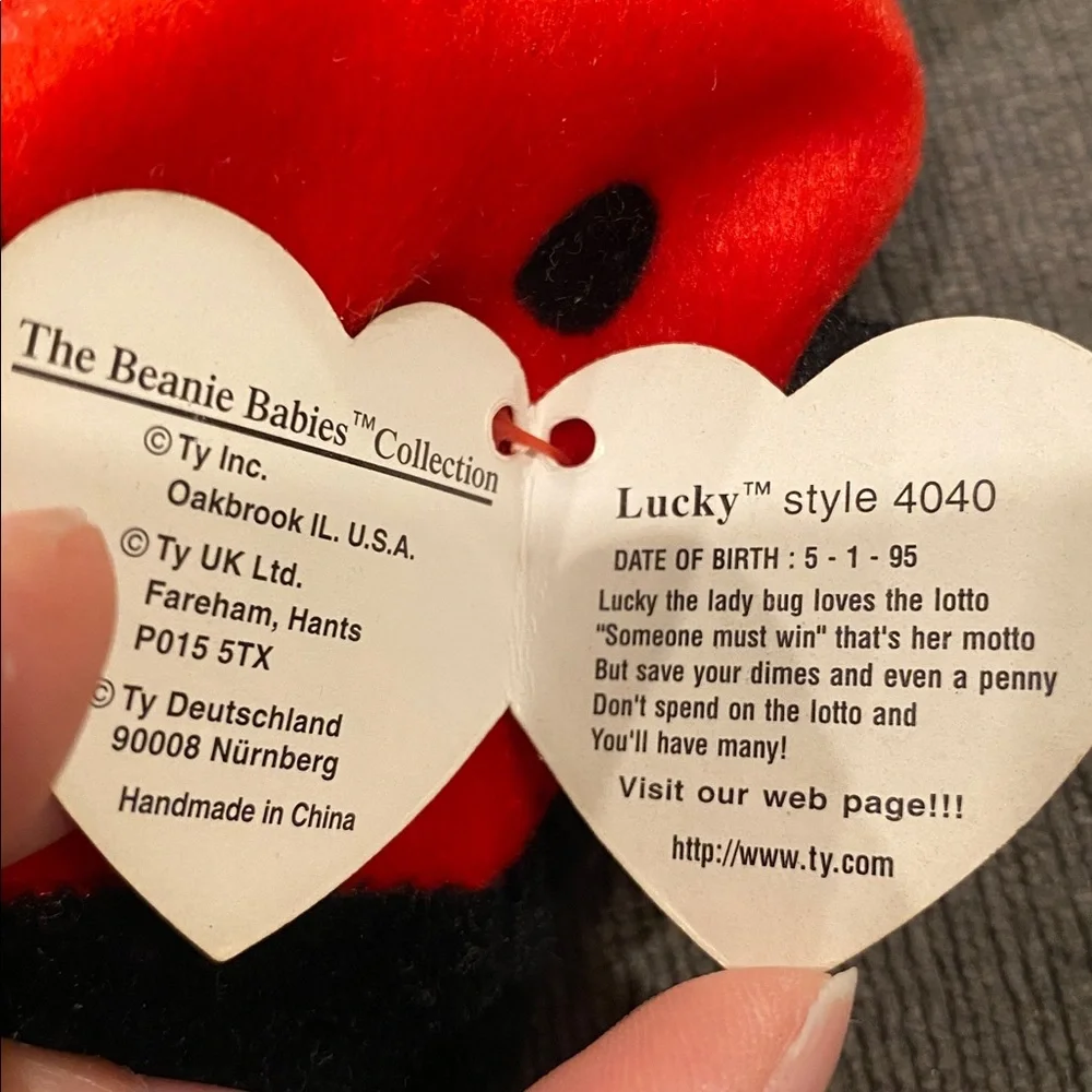 TY Beanie Baby - Lucky the Ladybug NEW WITH TAGS! vintage toys toy plush stuffed